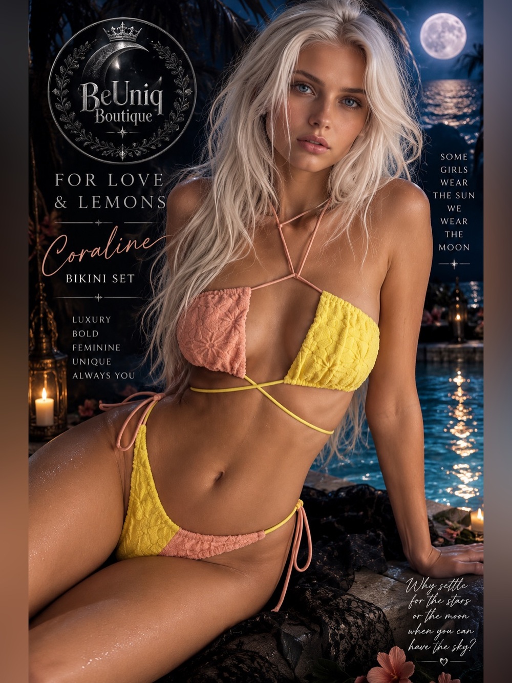 For Love & Lemons Coraline Luxury Bikini Set NWT L